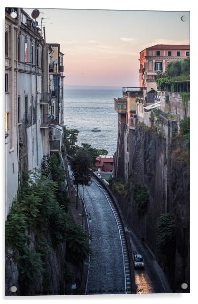 Via Luigi de Maio Street in Sorrento on the Sorrentine Coast in  Acrylic by Dietmar Rauscher