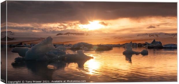 Iceberg sun Canvas Print by Tony Prower