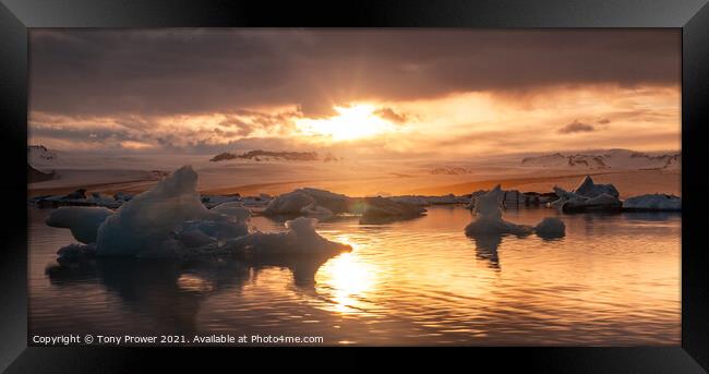 Iceberg sun Framed Print by Tony Prower