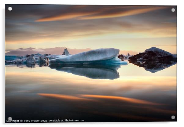 Iceberg reflections Acrylic by Tony Prower