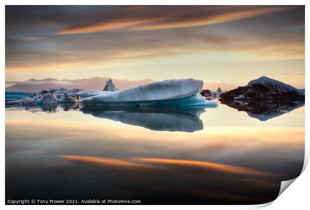 Iceberg reflections Print by Tony Prower