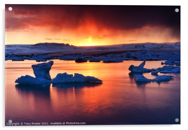 Glacier sun Acrylic by Tony Prower