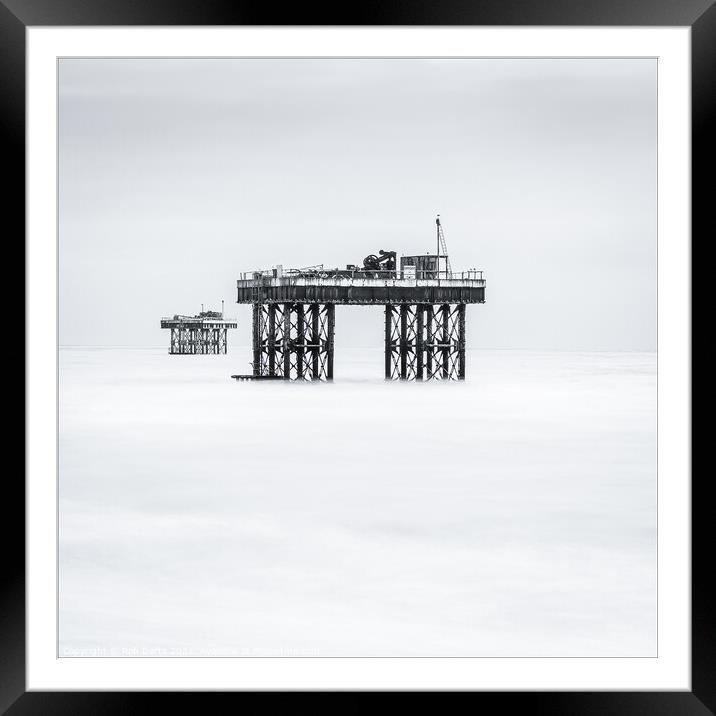 Sizewell Sea Platforms Framed Mounted Print by Rob Darts