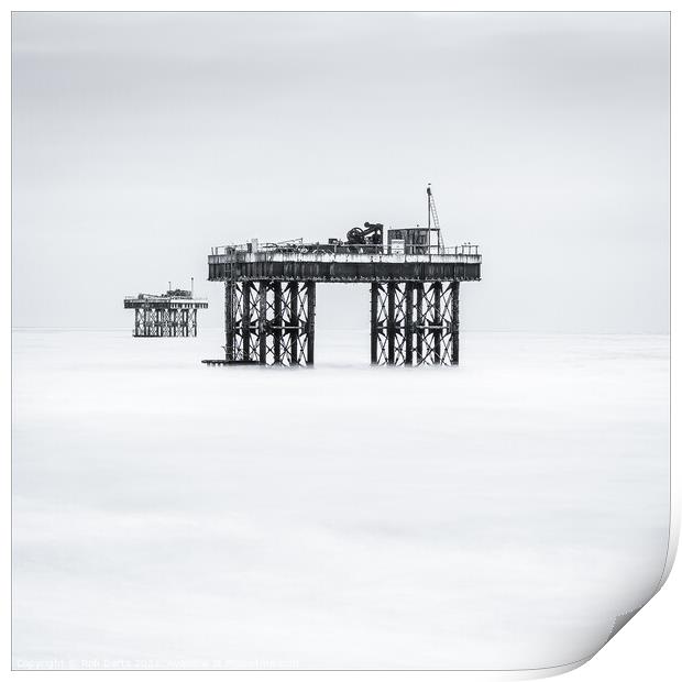 Sizewell Sea Platforms Print by Rob Darts