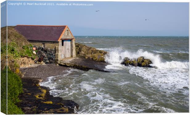 Moelfre Old Boathouse Anglesey Canvas Print by Pearl Bucknall