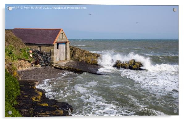 Moelfre Old Boathouse Anglesey Acrylic by Pearl Bucknall