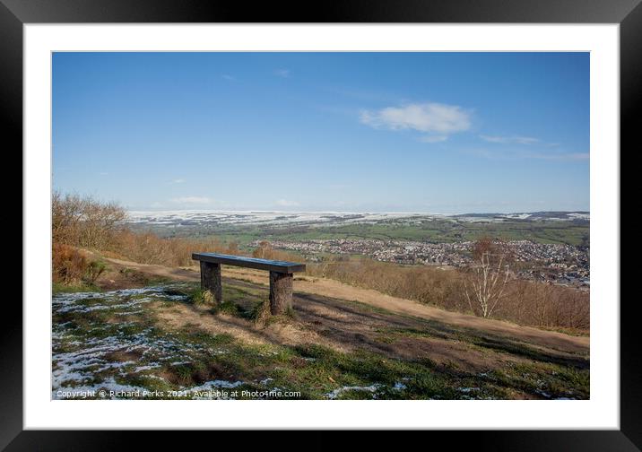 Snow coverings around Otley Framed Mounted Print by Richard Perks
