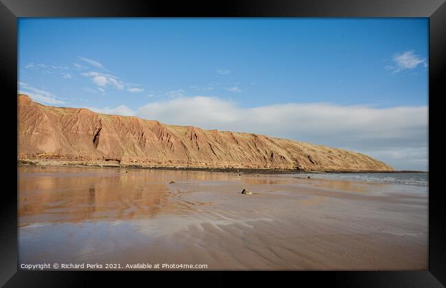 Filey Brigg reflections Framed Print by Richard Perks