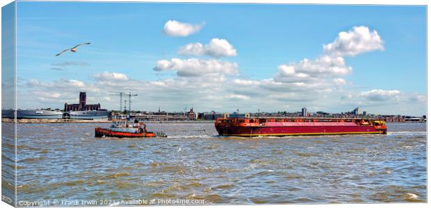 Outdoor MTS Taktow towing a barge down the River Mersey Canvas Print by Frank Irwin