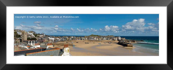 St Ives Harbour Cornwall Framed Mounted Print by kathy white