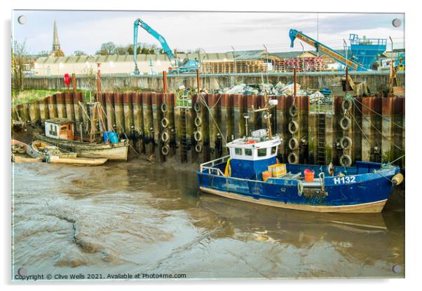 Low tide at Kings Lynn Acrylic by Clive Wells