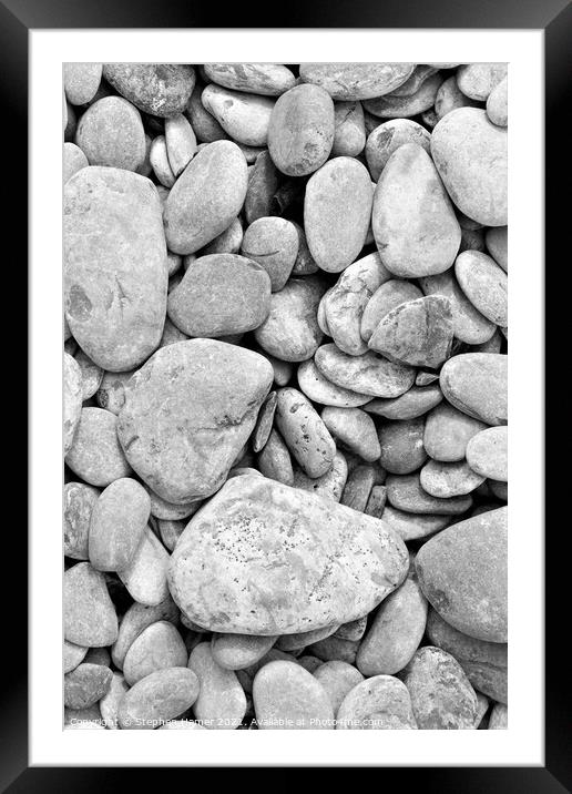 Grey Pebbles Framed Mounted Print by Stephen Hamer
