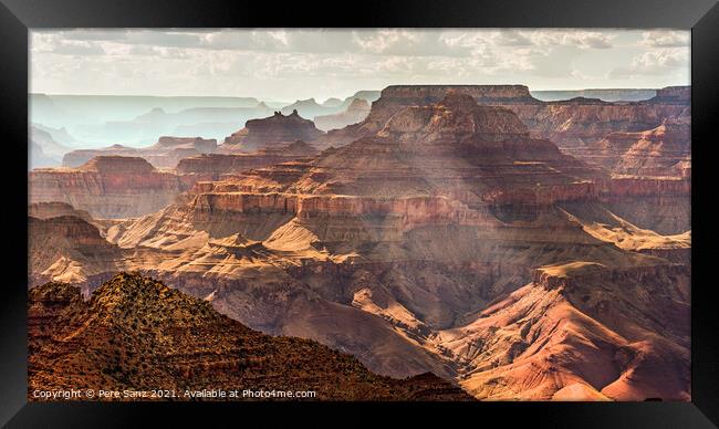 Grand Canyon South Rim as seen from  Desert View, Arizona, USA Framed Print by Pere Sanz