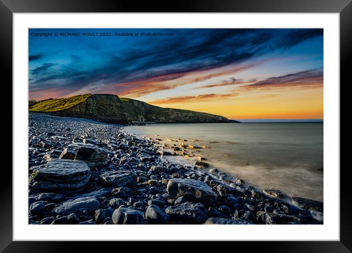 Dunraven Bay Sunrise Framed Mounted Print by RICHARD MOULT