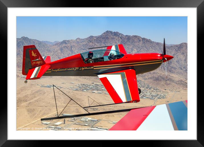 Royal Jordanian Falcons National Aerobatics Team Framed Mounted Print by Steve de Roeck