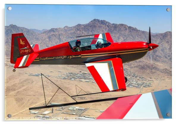 Royal Jordanian Falcons National Aerobatics Team Acrylic by Steve de Roeck