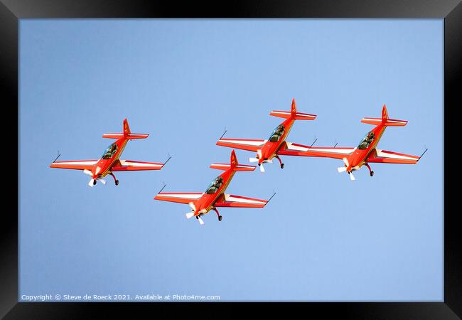 Royal Jordanian Falcons National Aerobatics Team Framed Print by Steve de Roeck