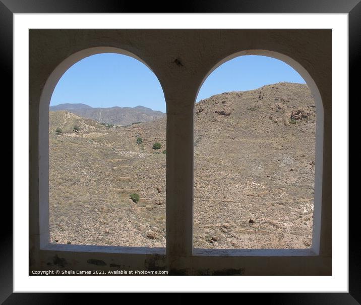 Through Two Arches out to the Mountains Framed Mounted Print by Sheila Eames