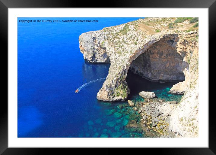 The Blue Grotto, Malta Framed Mounted Print by Ian Murray