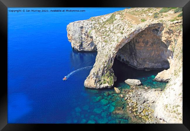 The Blue Grotto, Malta Framed Print by Ian Murray