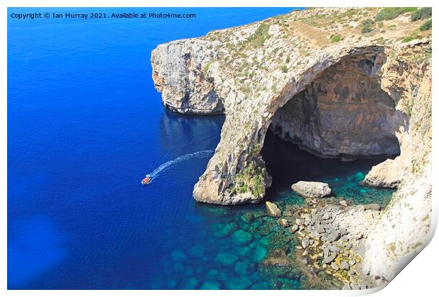 The Blue Grotto, Malta Print by Ian Murray