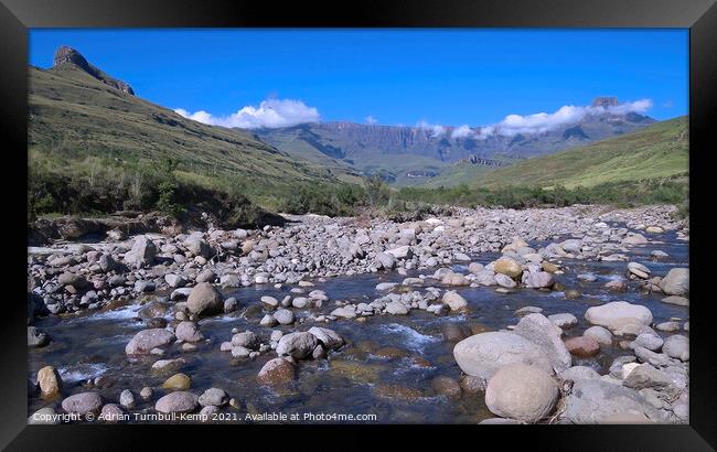 Tugela River, Amphitheatre, Northern Drakensberg, KwaZulu Natal Framed Print by Adrian Turnbull-Kemp