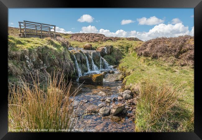 Barningham Moor Beck and Waterfall Framed Print by Richard Laidler