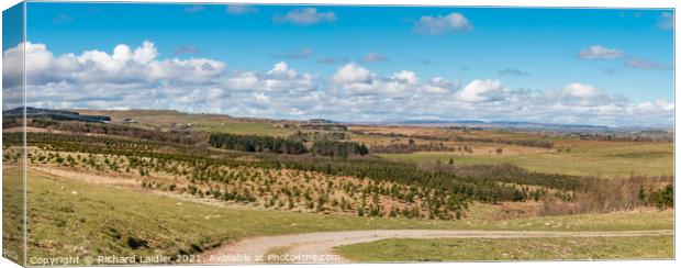 The Stang from Barningham Moor Panorama Canvas Print by Richard Laidler