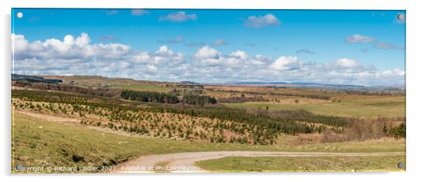 The Stang from Barningham Moor Panorama Acrylic by Richard Laidler