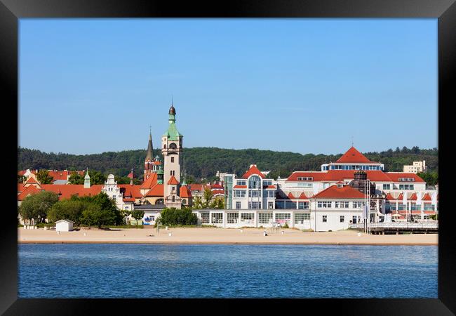 Sopot Town Sea And Beach In Poland Framed Print by Artur Bogacki