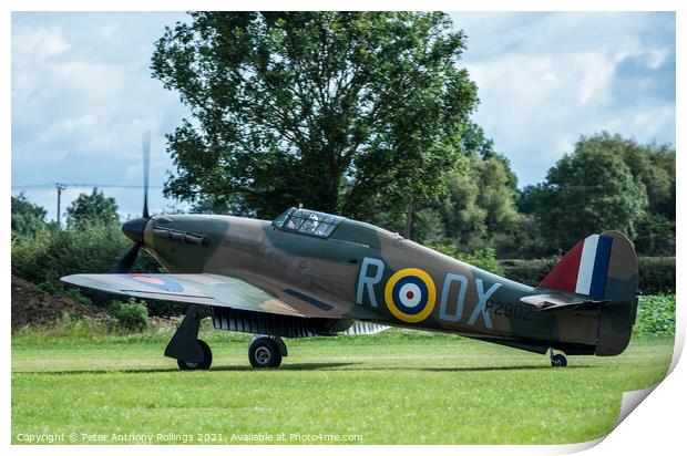 Hawker Hurricane P2902 Print by Peter Anthony Rollings