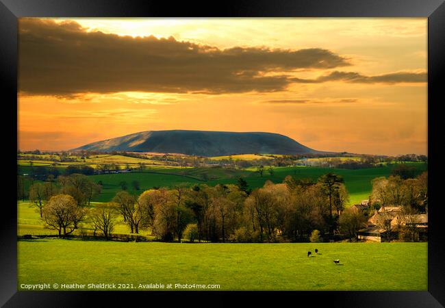 Old Pendle Sunset Framed Print by Heather Sheldrick