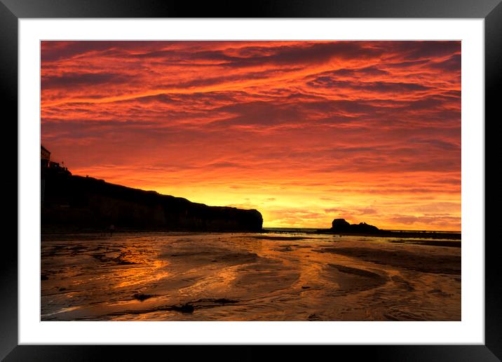 A perranporth sunset Framed Mounted Print by Oxon Images