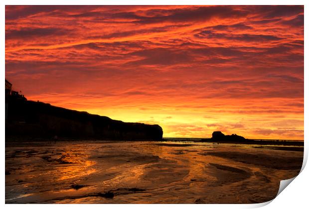 A perranporth sunset Print by Oxon Images