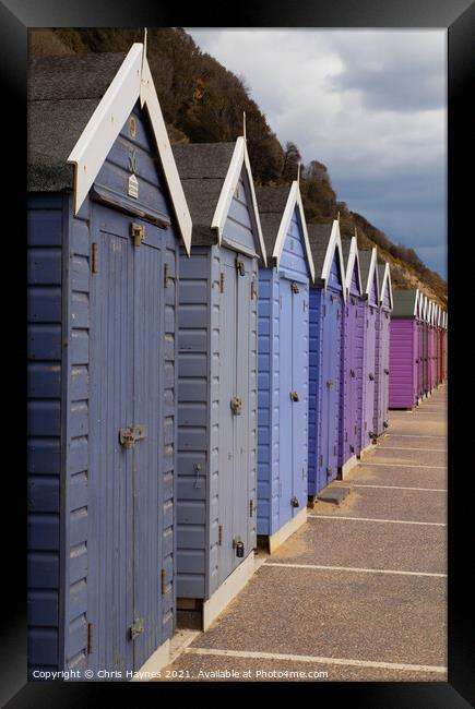 Beach Huts on Bournemouth Beach Framed Print by Chris Haynes