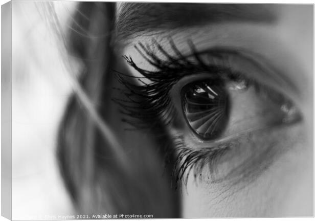 Reflections in the Eye - Black and White  Canvas Print by Chris Haynes