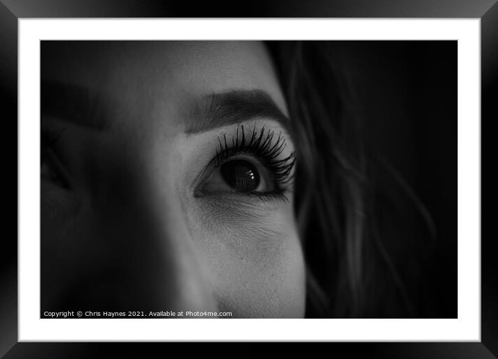Beautiful Eyes in Black and White  Framed Mounted Print by Chris Haynes