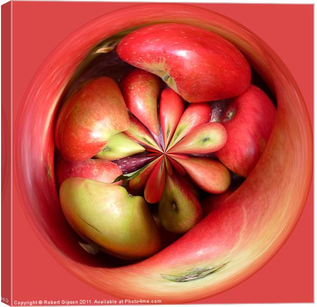 Spherical Apple Vortex Canvas Print by Robert Gipson