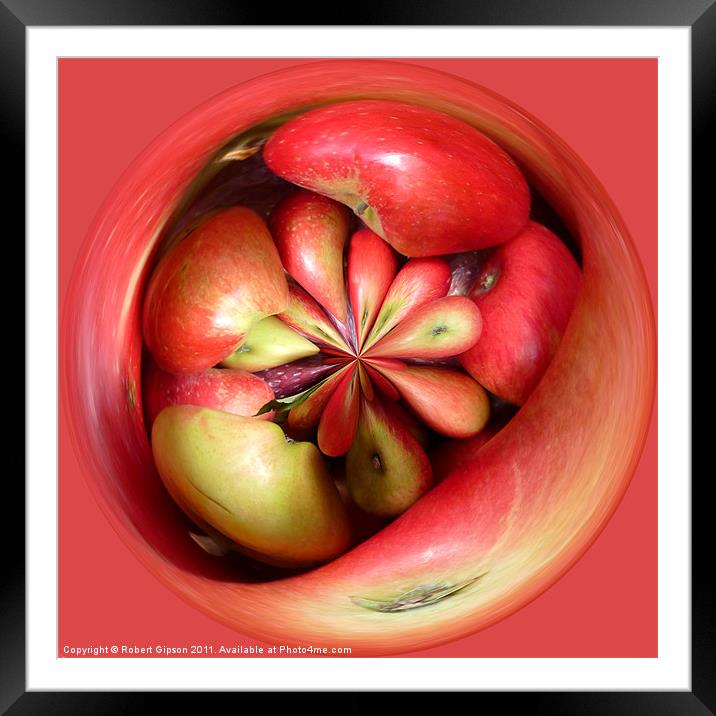 Spherical Apple Vortex Framed Mounted Print by Robert Gipson