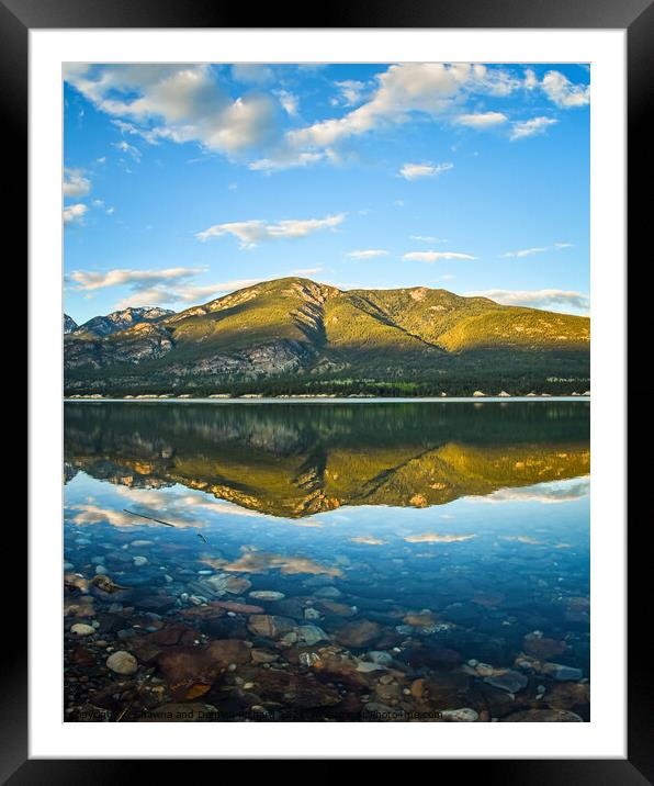 Golden Hour Columbia Lake Reflection, British Columbia, Canada Framed Mounted Print by Shawna and Damien Richard