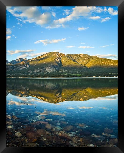Golden Hour Columbia Lake Reflection, British Columbia, Canada Framed Print by Shawna and Damien Richard