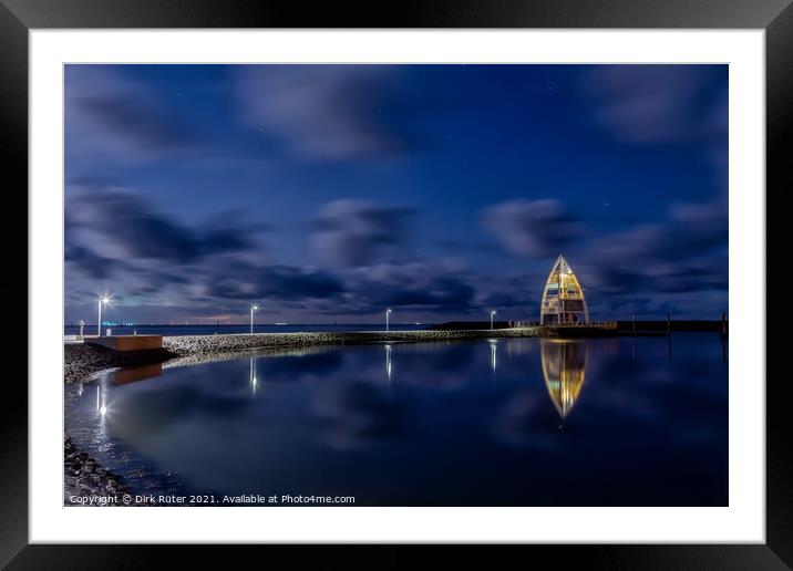 Harbour of Juist at night Framed Mounted Print by Dirk Rüter