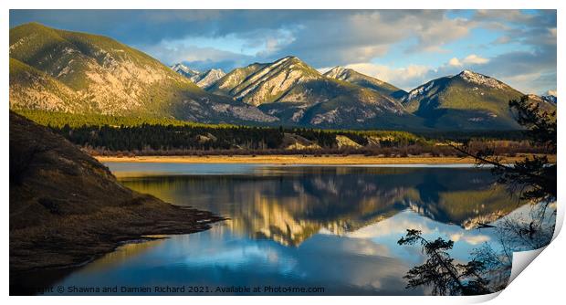 Rocky Mountains Reflection in Wetlands Landscape Print by Shawna and Damien Richard
