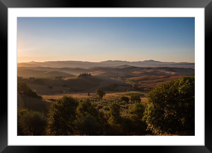 Podere Belvedere Villa in Val d'Orcia Region in Tuscany, Italy a Framed Mounted Print by Dietmar Rauscher