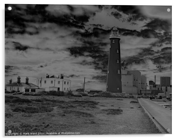 Dungeness in Moody Monochrome. Acrylic by Mark Ward