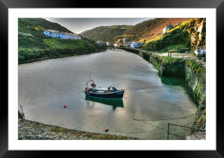Early Morning Still Water at Boscastle Cornwall Framed Mounted Print by Dave Bell