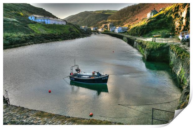 Early Morning Still Water at Boscastle Cornwall Print by Dave Bell