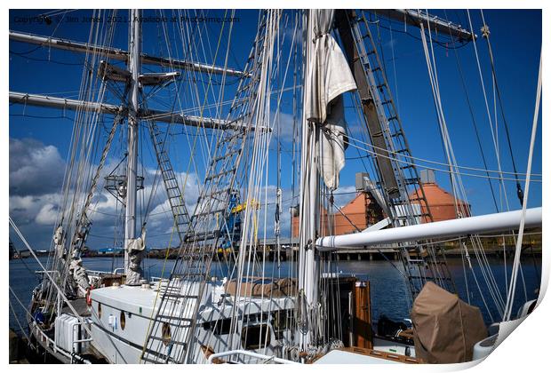 Tall Ship on the River Blyth (2) Print by Jim Jones