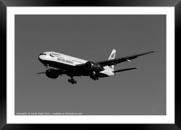 British Airways Boeing 777 Framed Mounted Print by David Pyatt
