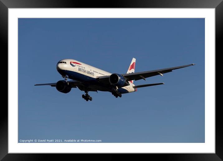 British Airways Boeing 777-236         Framed Mounted Print by David Pyatt